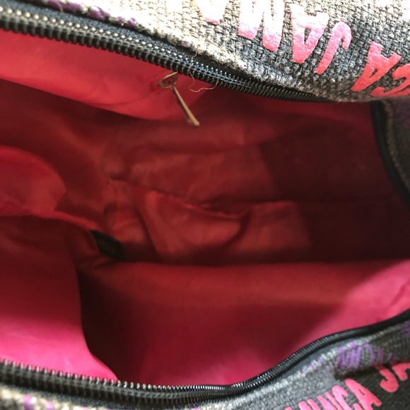 Robin Ruth Cloth Jamaica Shoulder Hobo Tote Black Pink - Picture 11 of 13